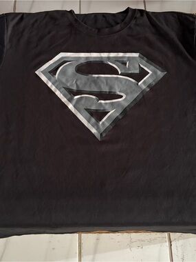 Superman Logo Black Dry-Fit Graphic Tee